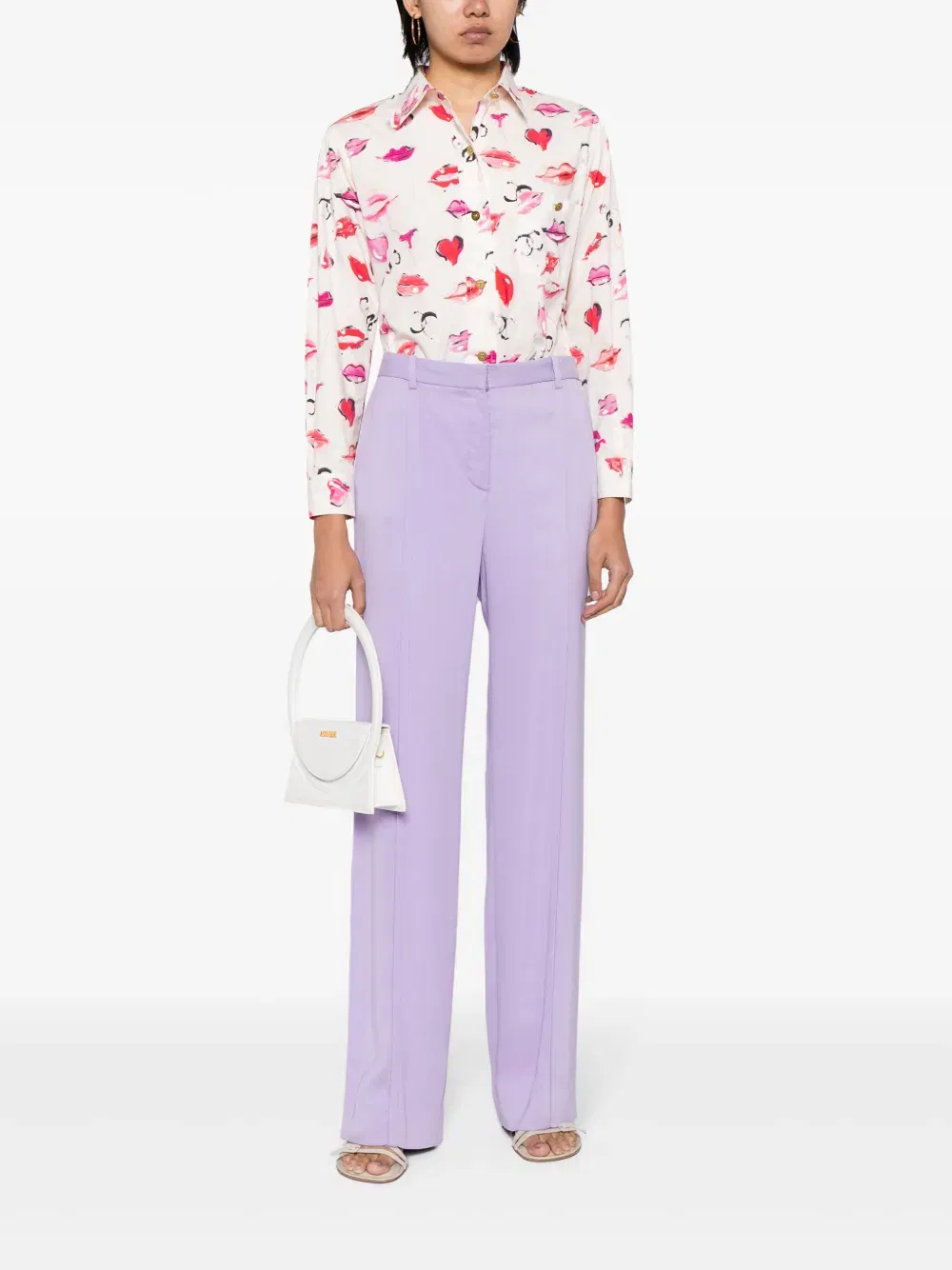 1990-2000s lipstick-print cotton shirt
