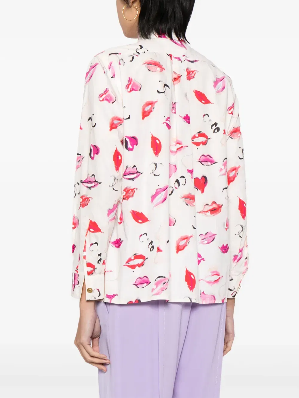 1990-2000s lipstick-print cotton shirt