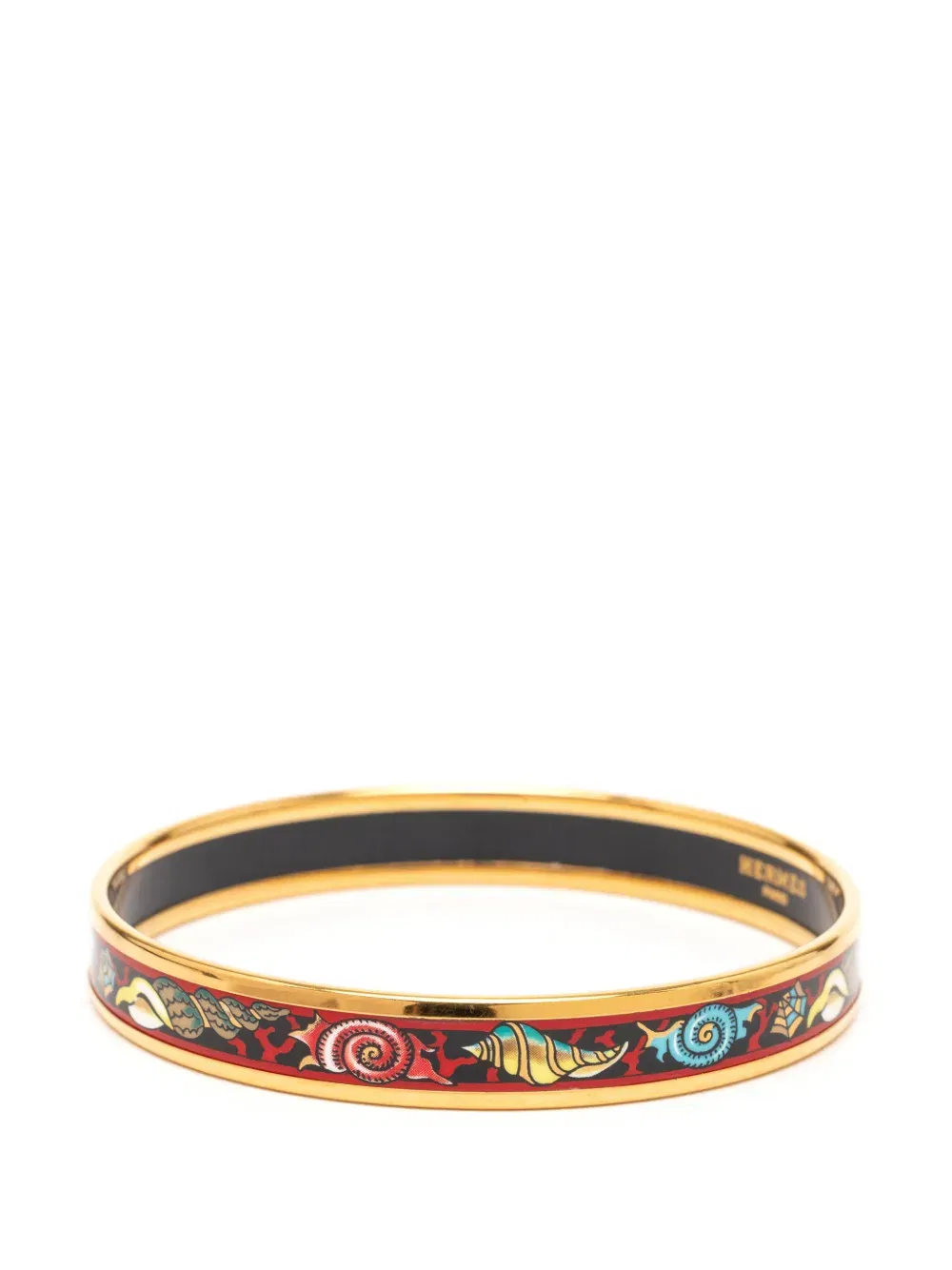 20th Century Narrow Shells Enamel Bangle 70 costume bracelet
