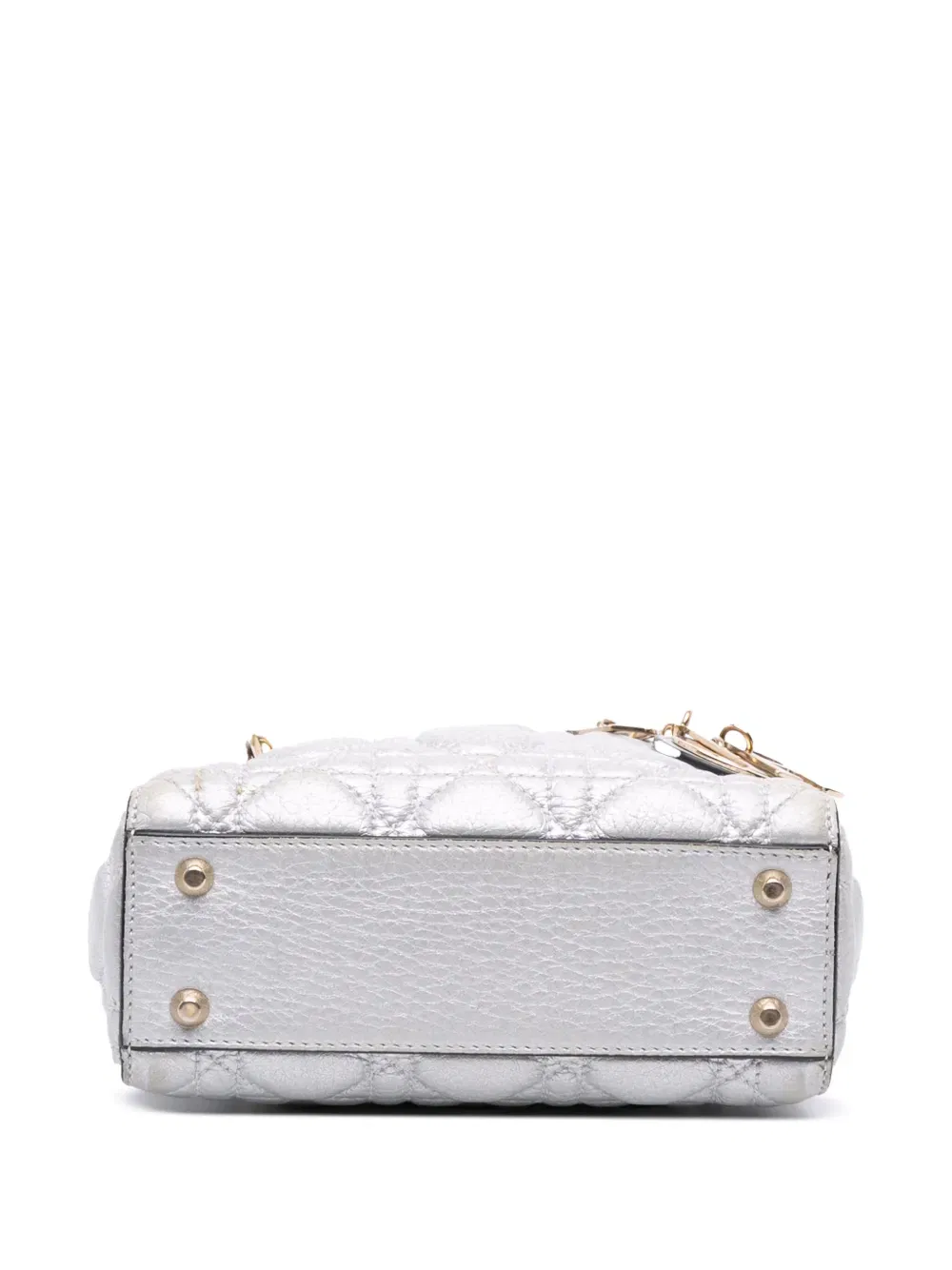 2017 Mini Metallic Grained Calfskin Cannage Lady Dior satchel