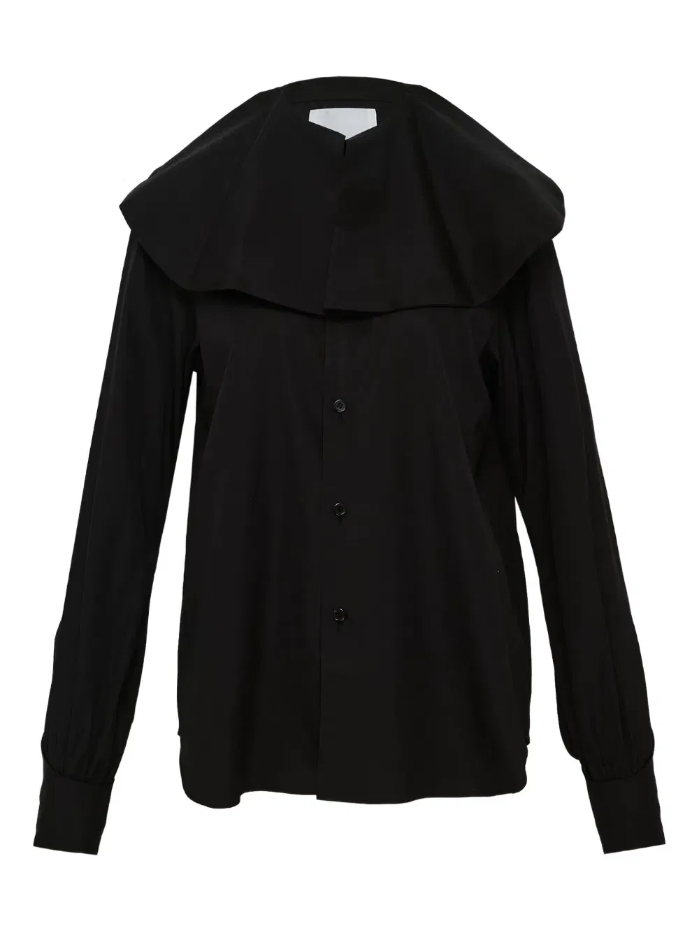wide-collar cotton shirt