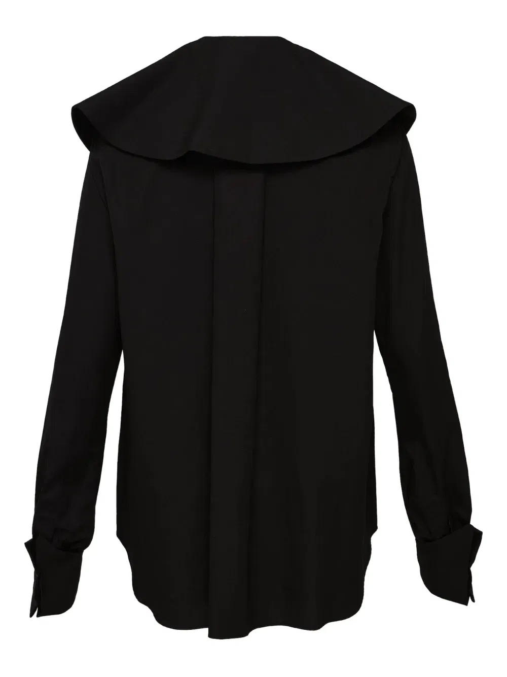 wide-collar cotton shirt