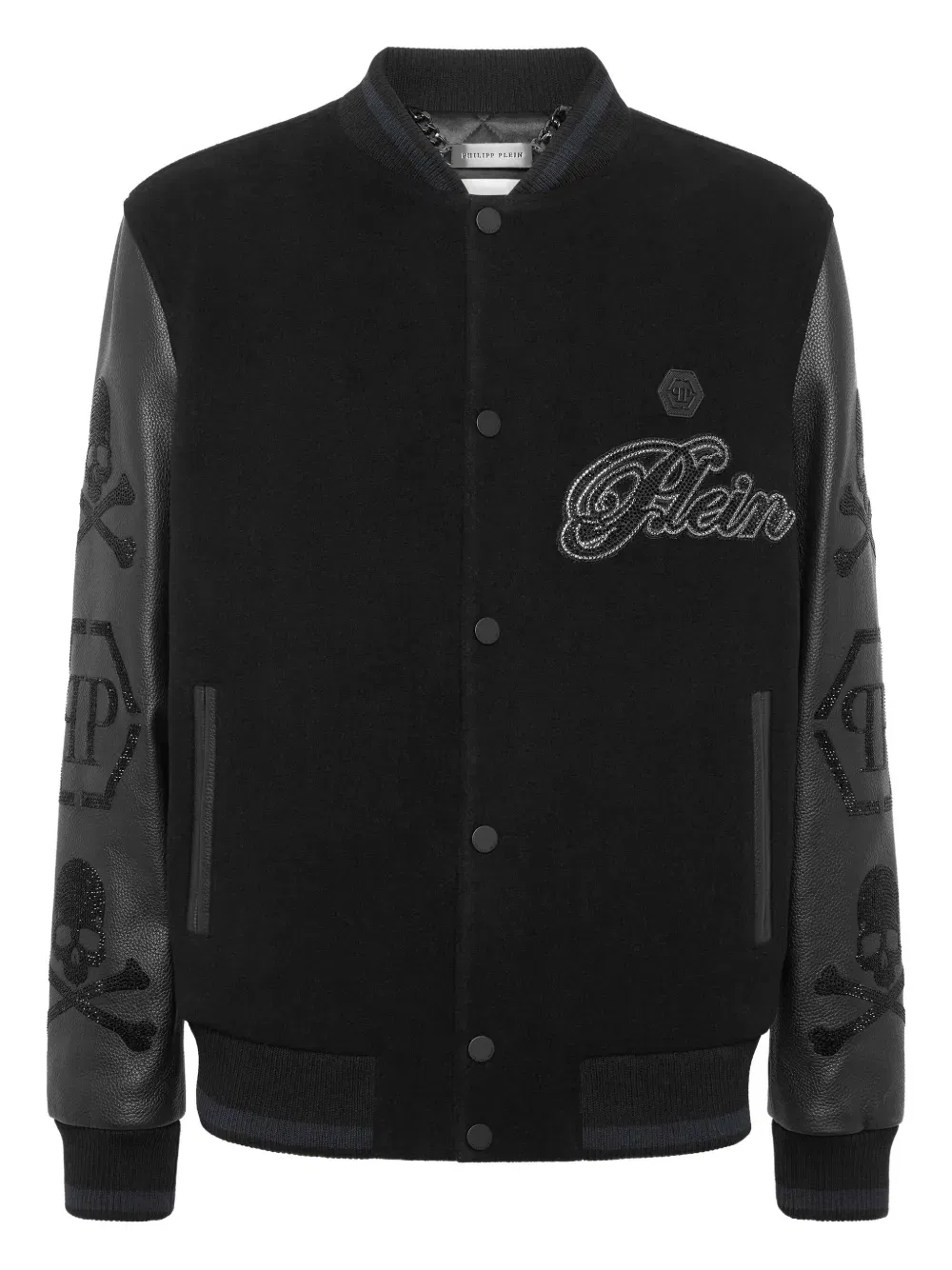 skull-embellished bomber jacket