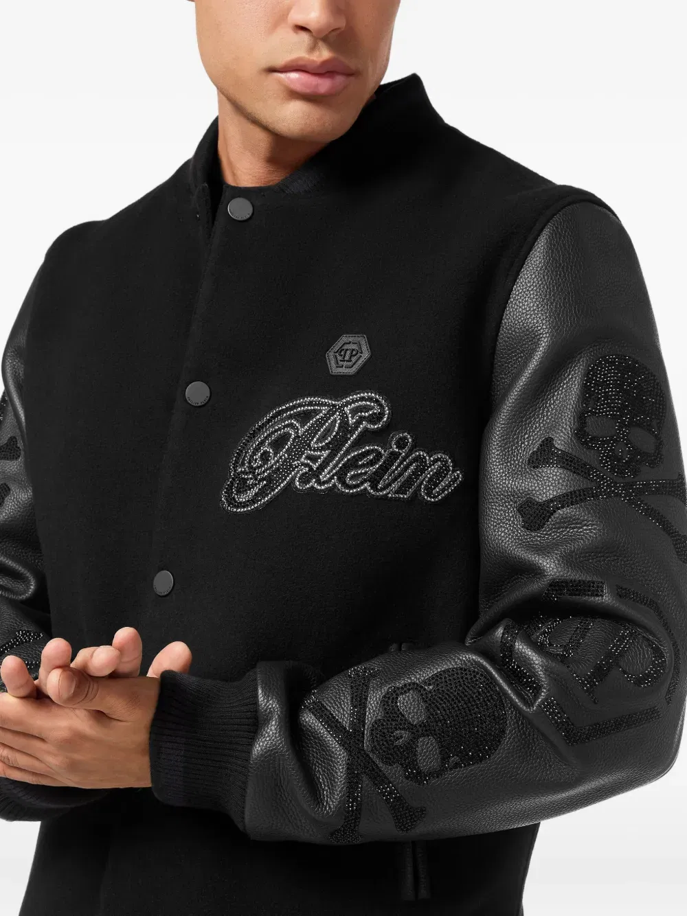 skull-embellished bomber jacket