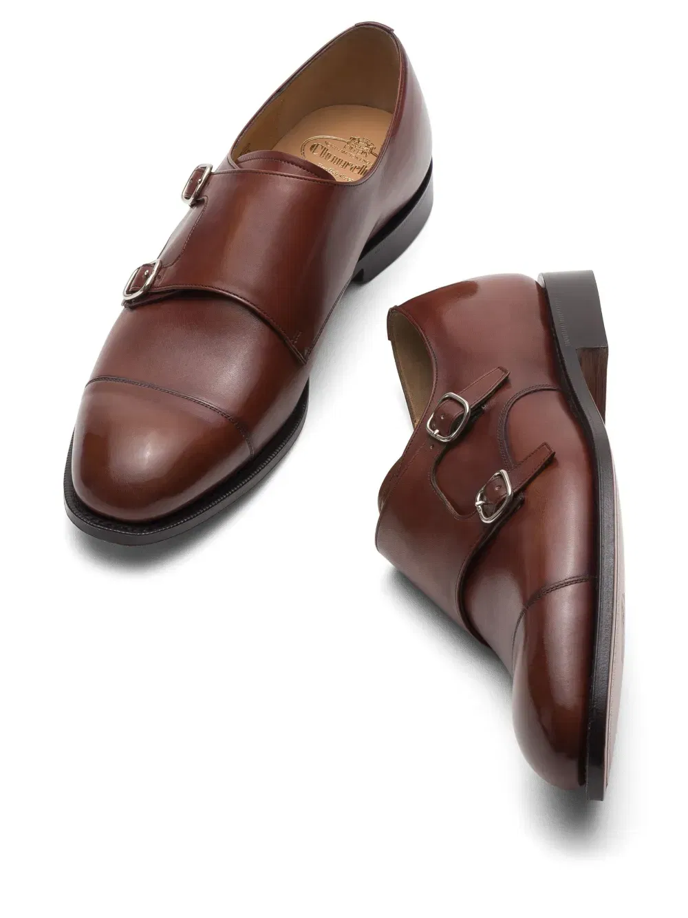 Cowes leather monk shoes