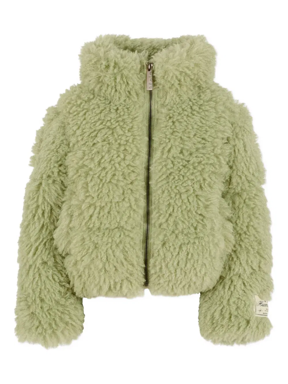 turtleneck teddy-texture jacket