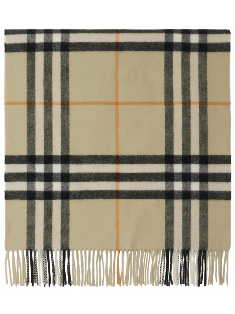 wide check cashmere scarf