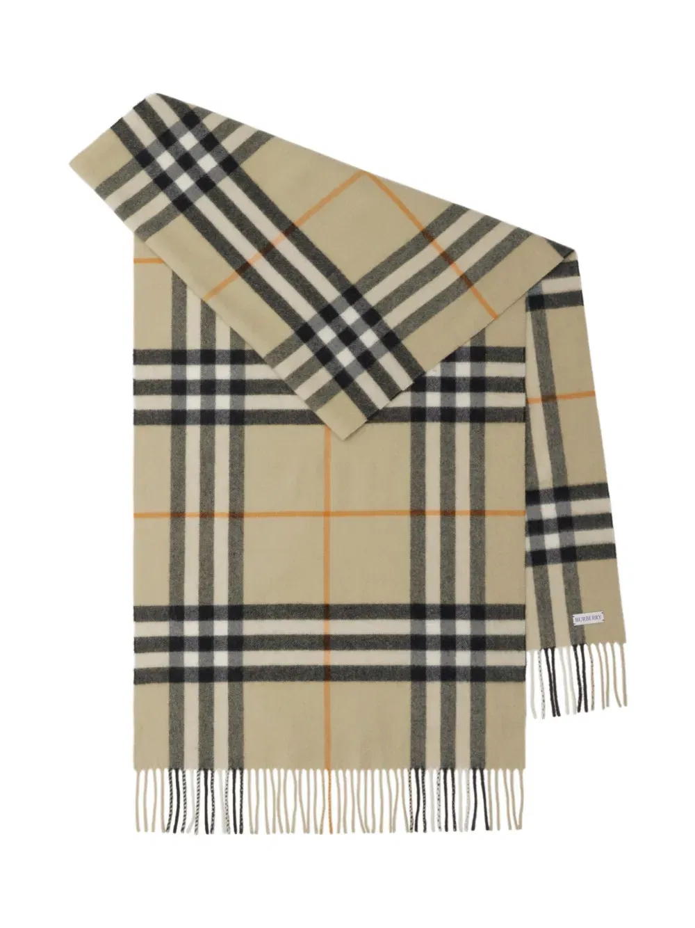 wide check cashmere scarf