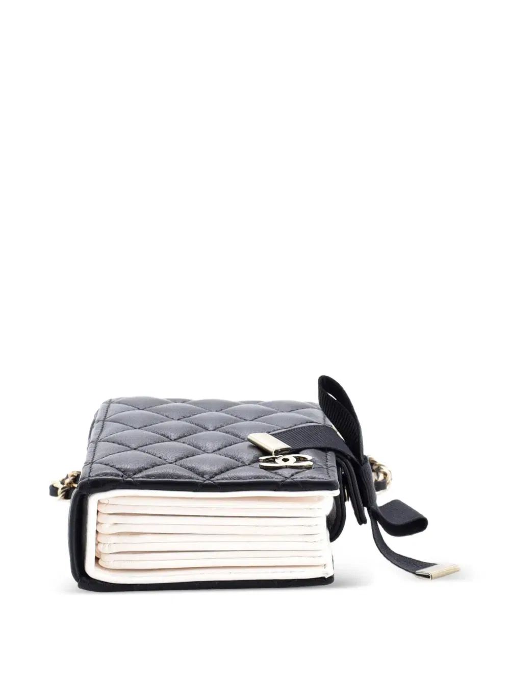 CC Book Card Holder with Chain Quilted Lambskin crossbody bag