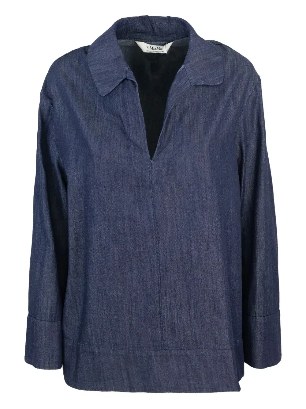 denim collared top