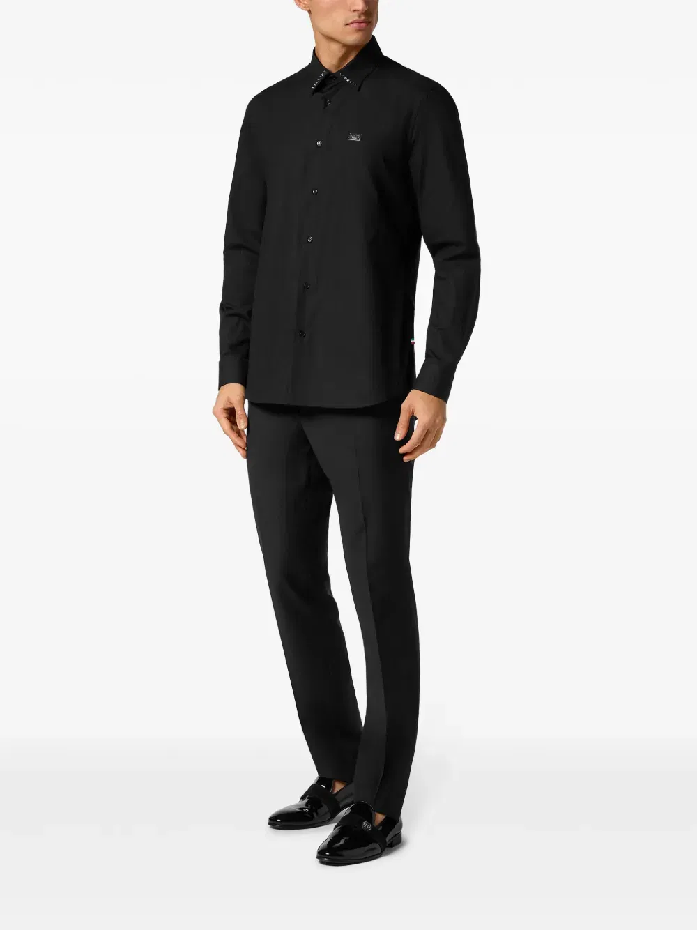 stud-detailing poplin shirt