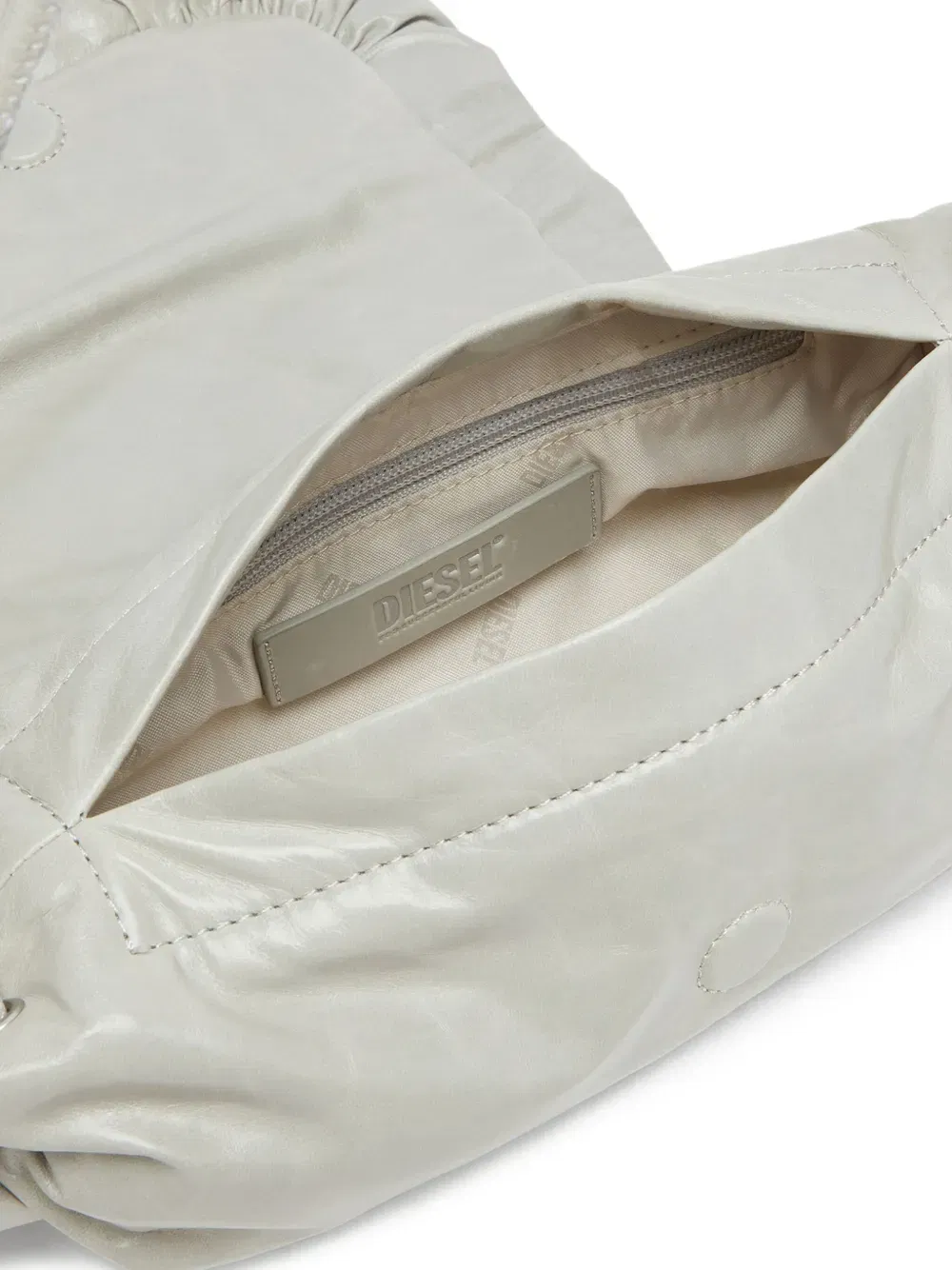 Scrunch-D leather shoulder bag