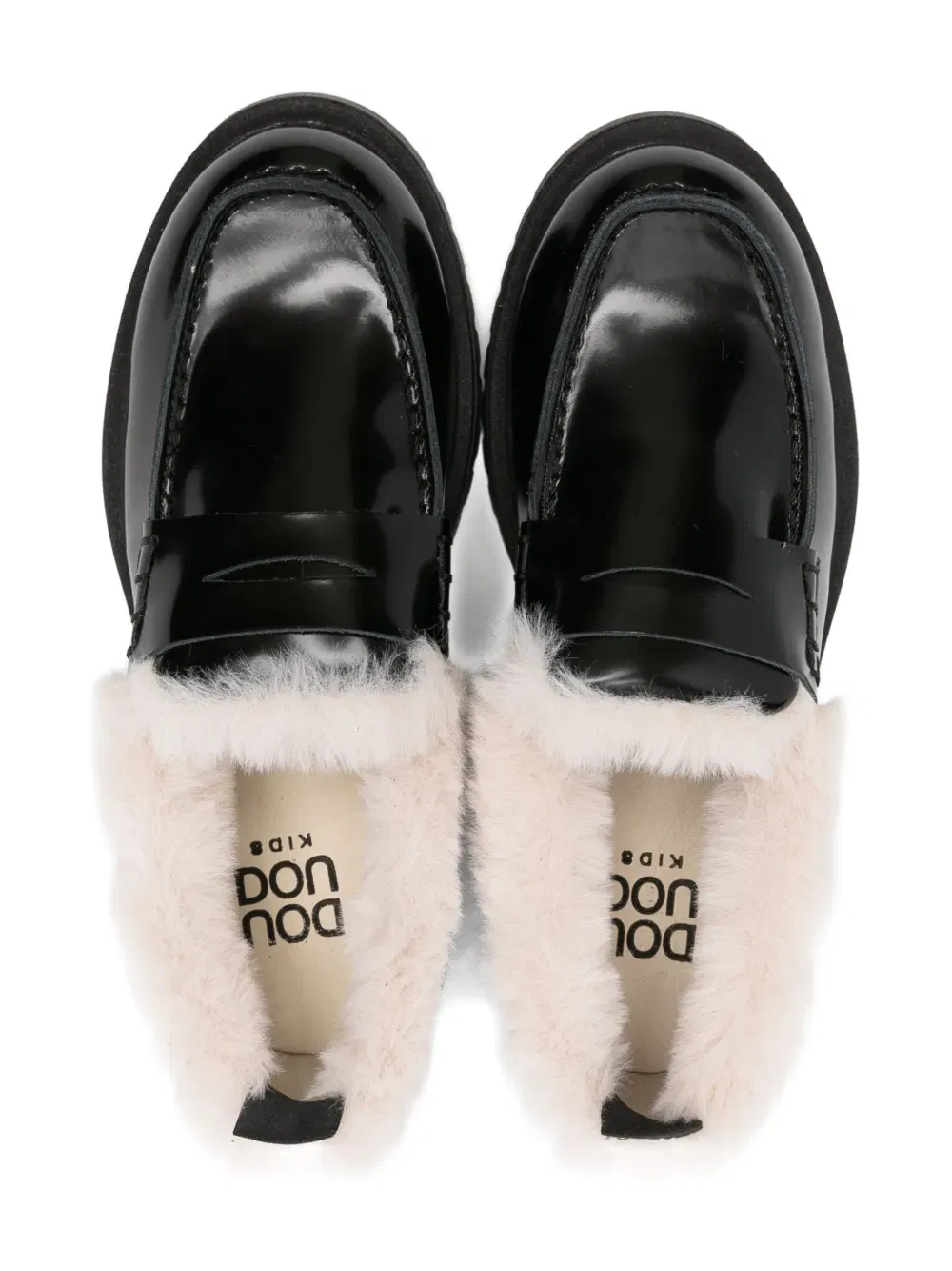 fur-trimmed loafers