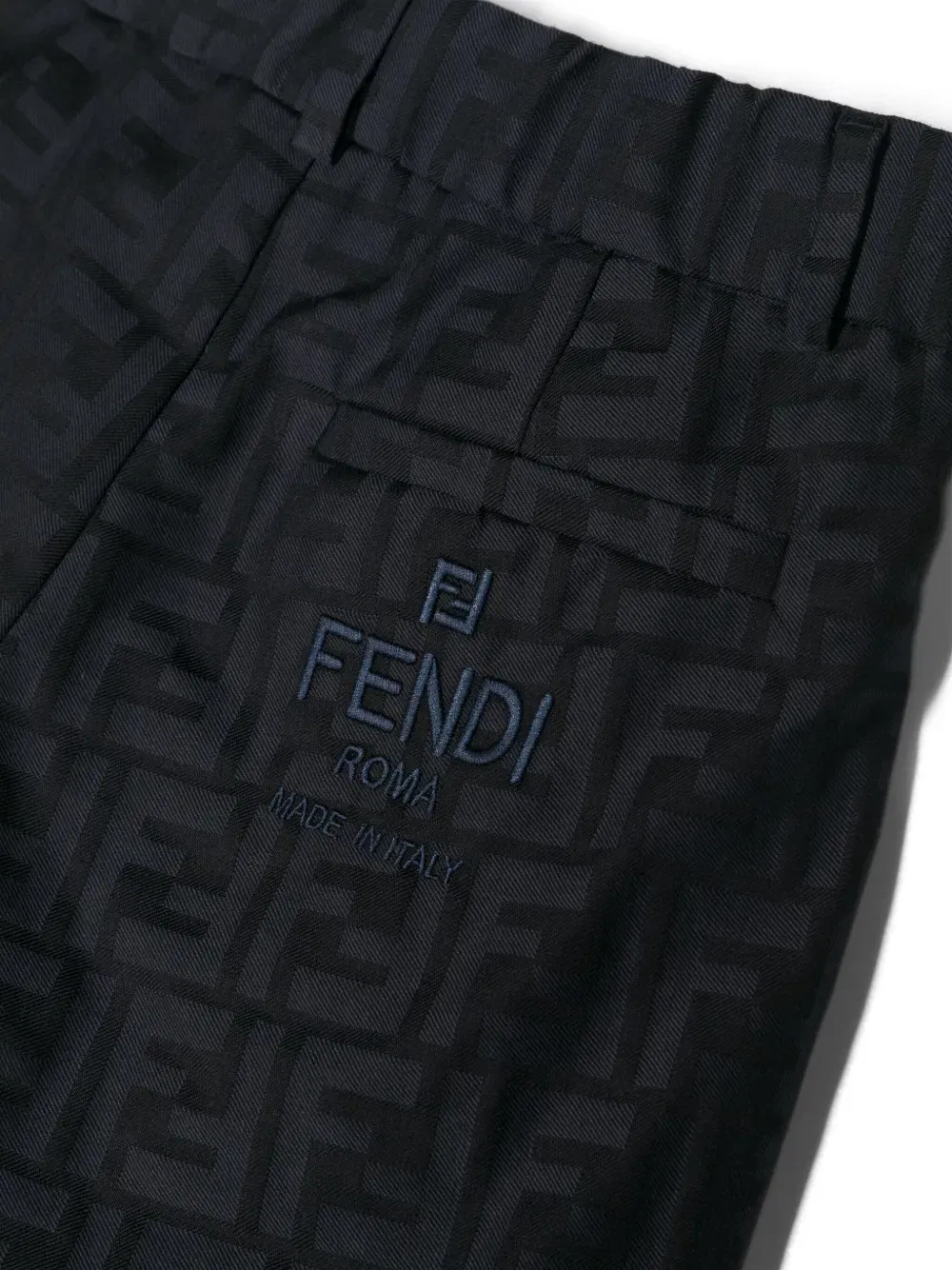 FF-print cotton tailored trousers