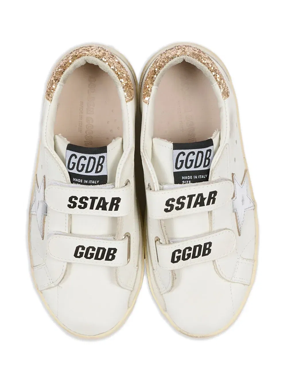 Old School glitter star strap sneakers