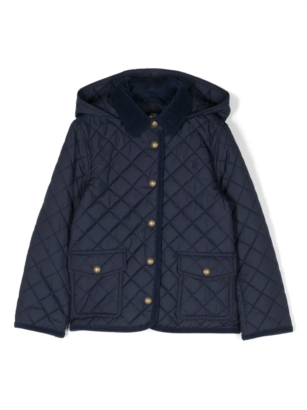 Audrey diamond-quilted hooded coat