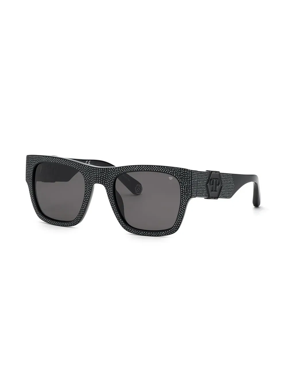 square-frame crystal-embellishment sunglasses