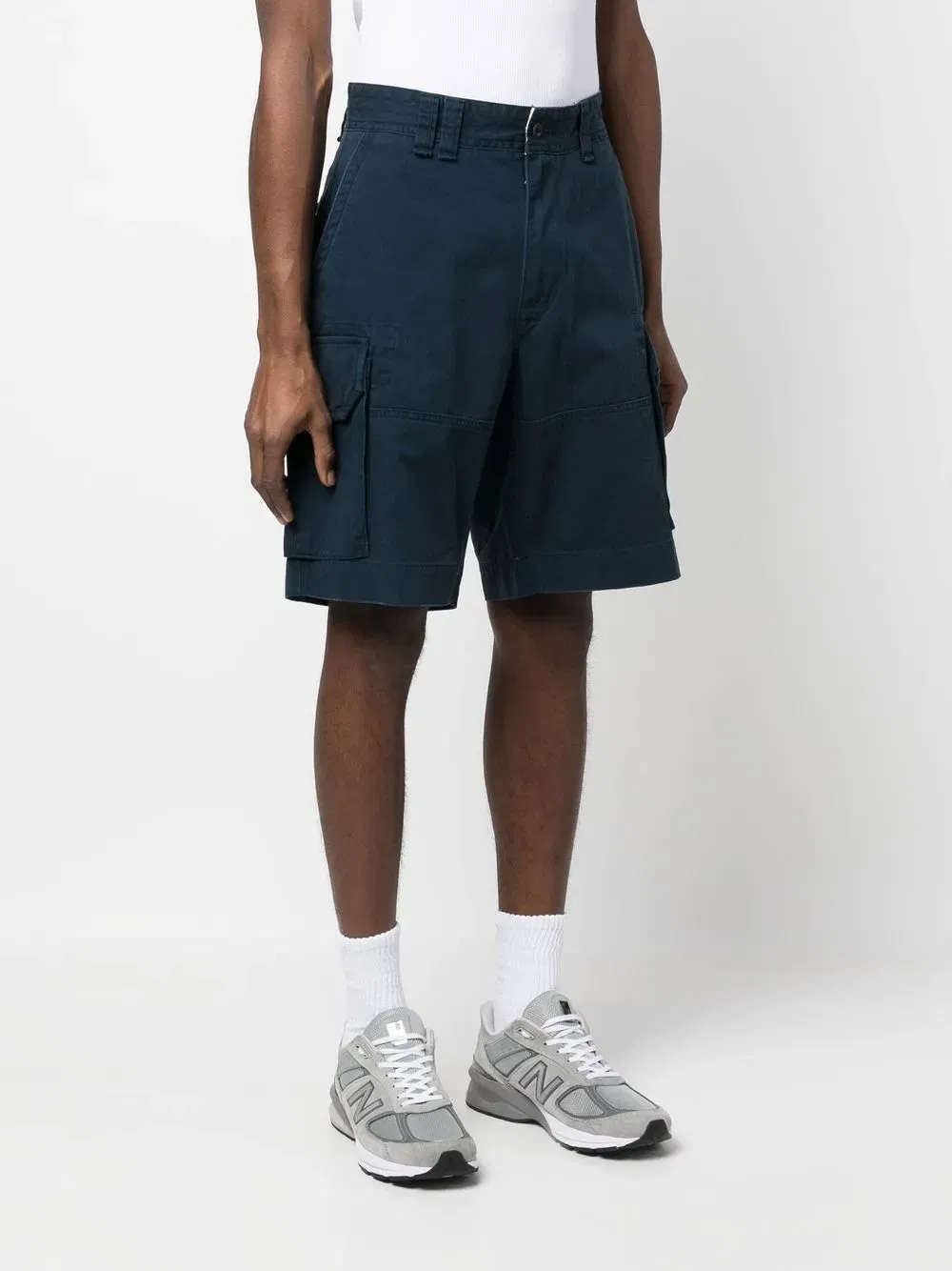 logo-patch cotton cargo shorts