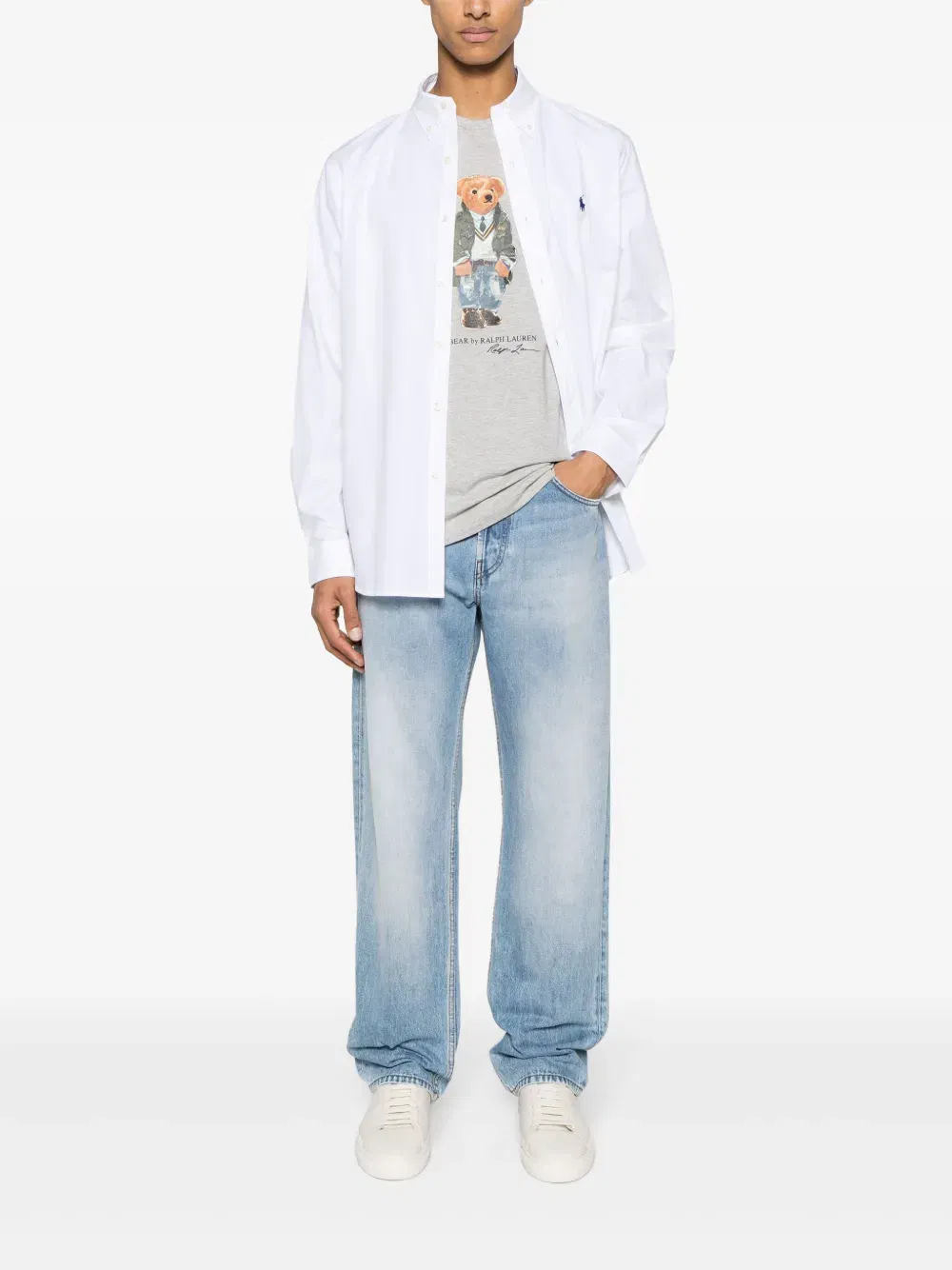 Polo Pony-embroidered poplin shirt