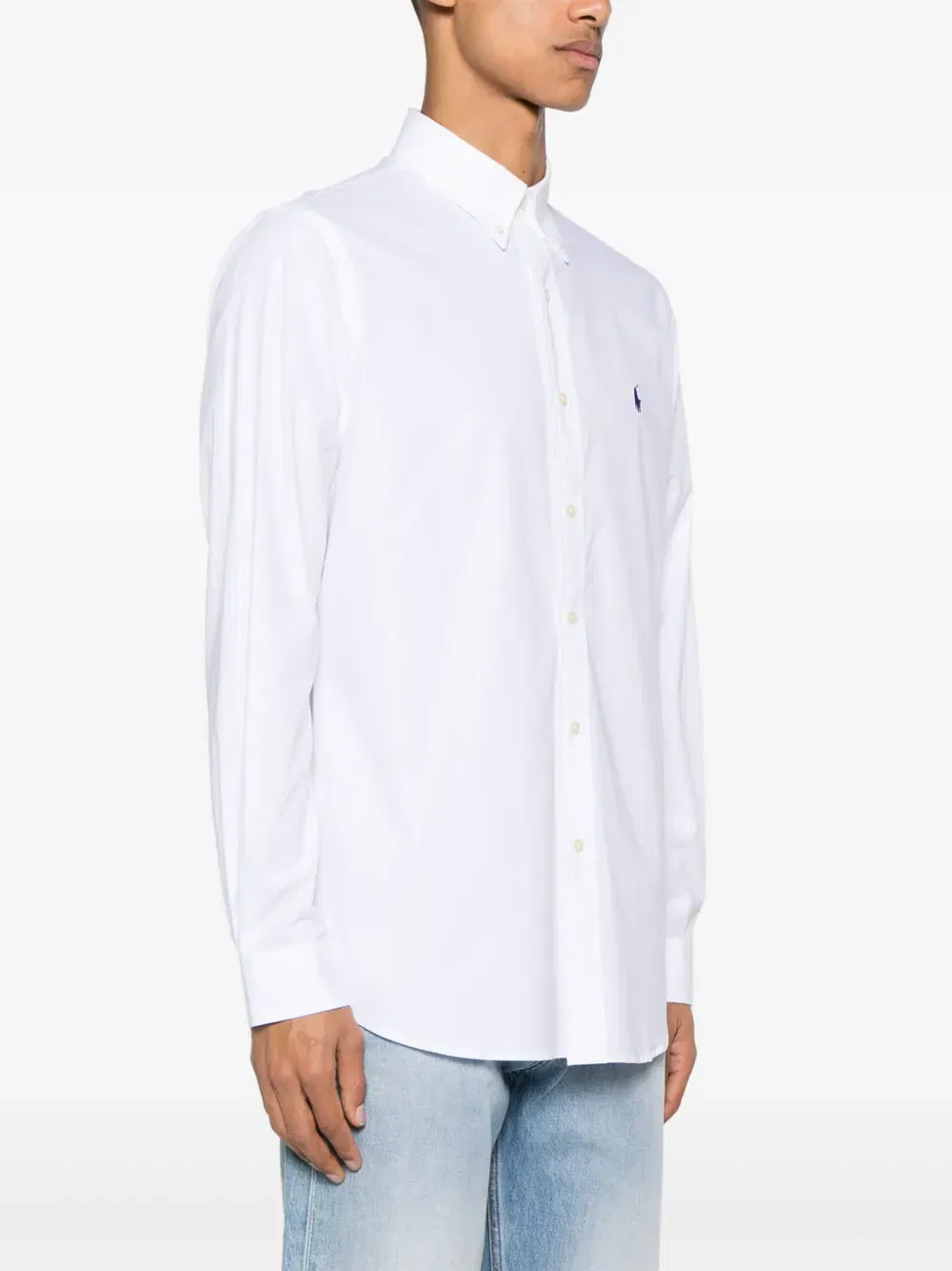 Polo Pony-embroidered poplin shirt