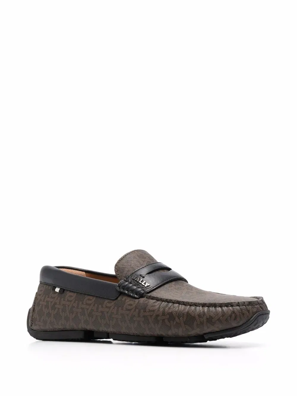 chain logo-print leather loafers