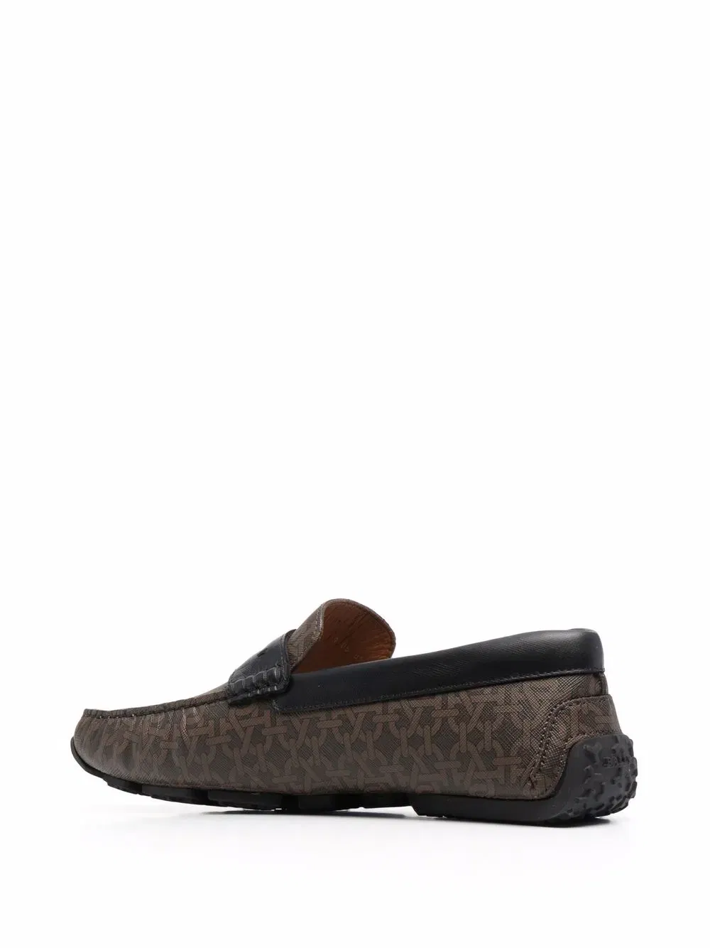 chain logo-print leather loafers