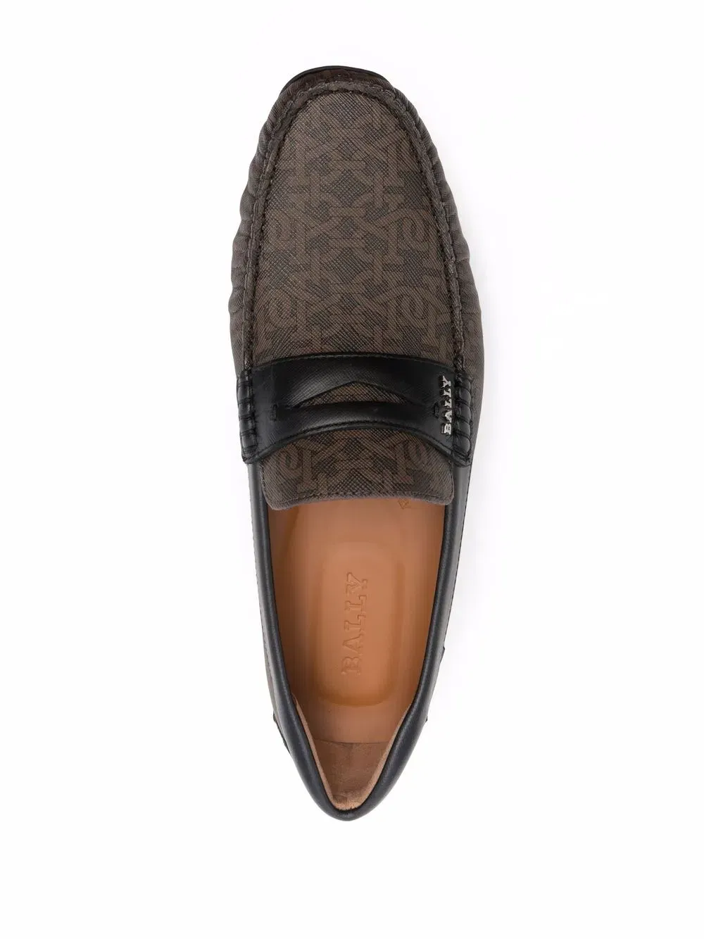 chain logo-print leather loafers