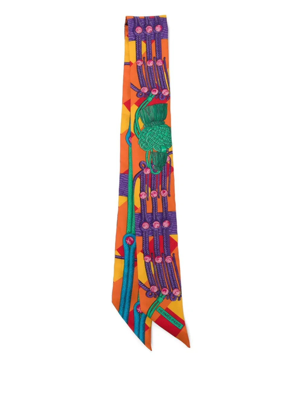 Silk Cord Printed Silk Twilly