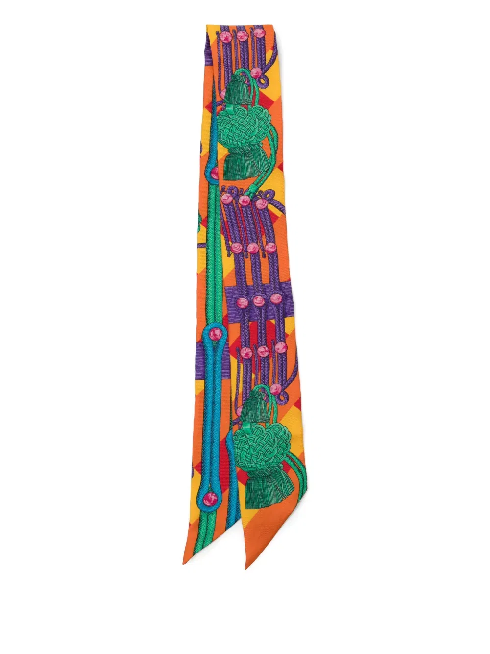 Silk Cord Printed Silk Twilly