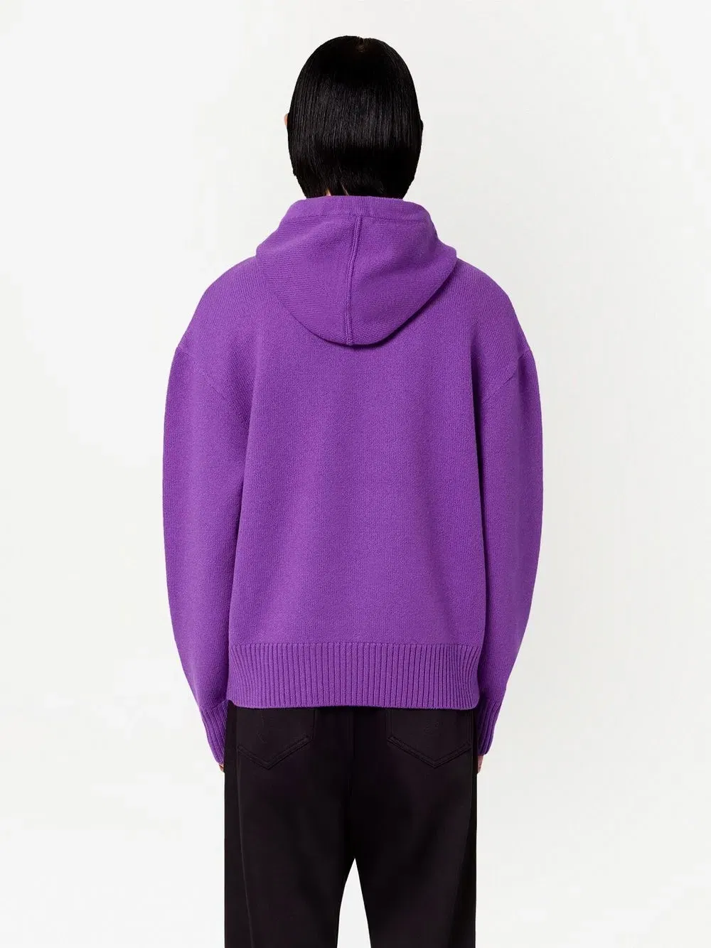 logo-intarsia knit Hoodie