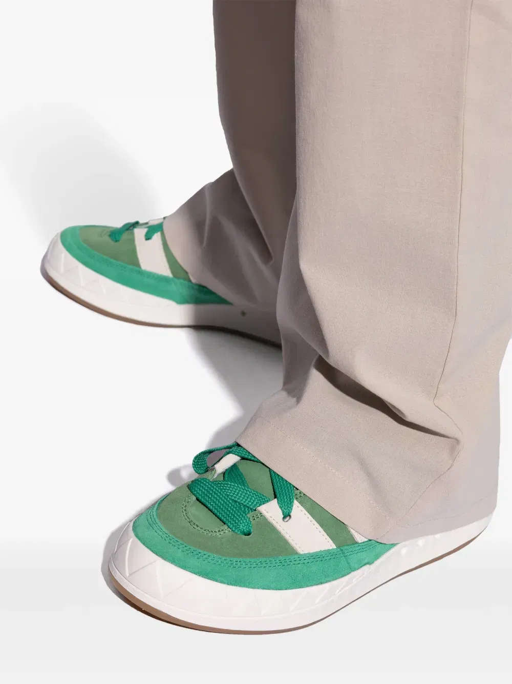 Adimatic leather lace-up sneakers