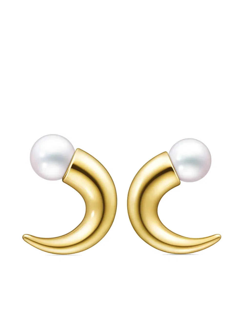 18kt yellow gold Danger Horn pearl stud earrings