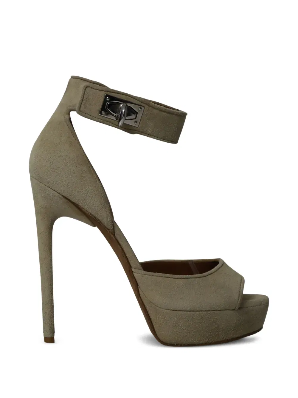 Shark Lock suede sandals