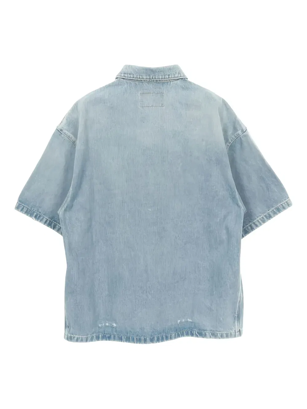 2010s logo-plaque denim shirt