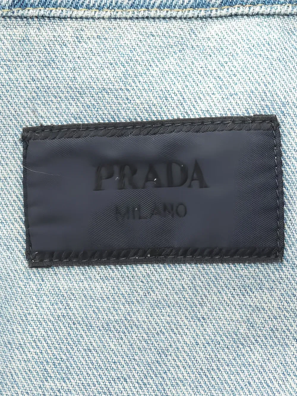 2010s logo-plaque denim shirt