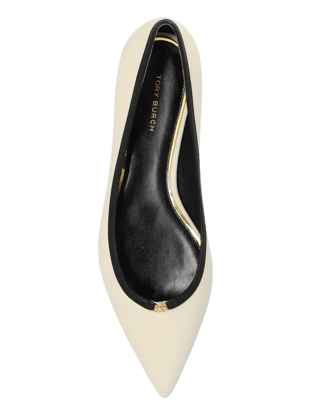 Double T-plaque ballerina shoes
