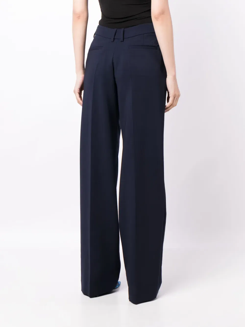 wide-leg virgin-wool-blend trousers