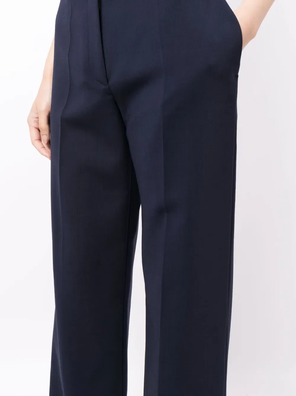 wide-leg virgin-wool-blend trousers