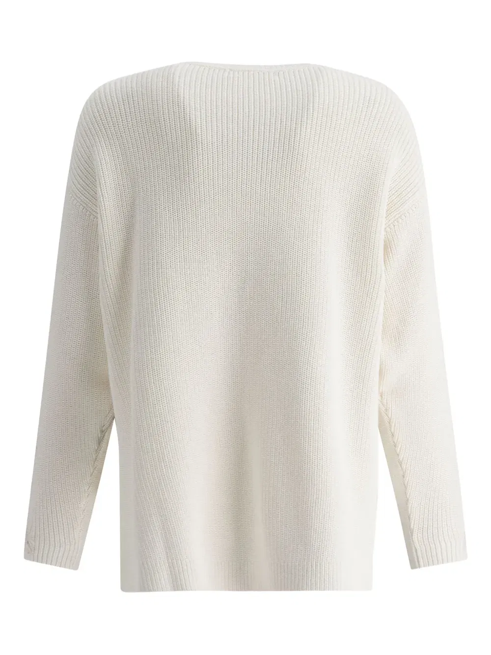 lace-insert cotton sweater