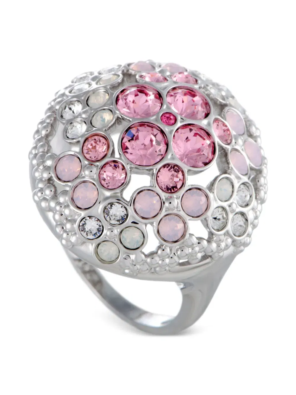 18K white gold Crystal Flower ring