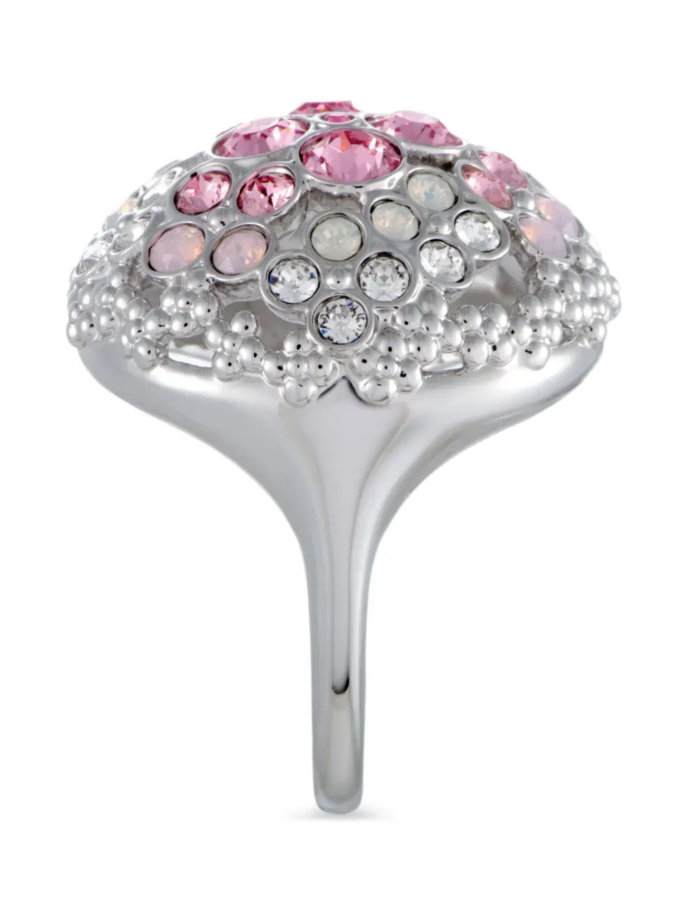 18K white gold Crystal Flower ring