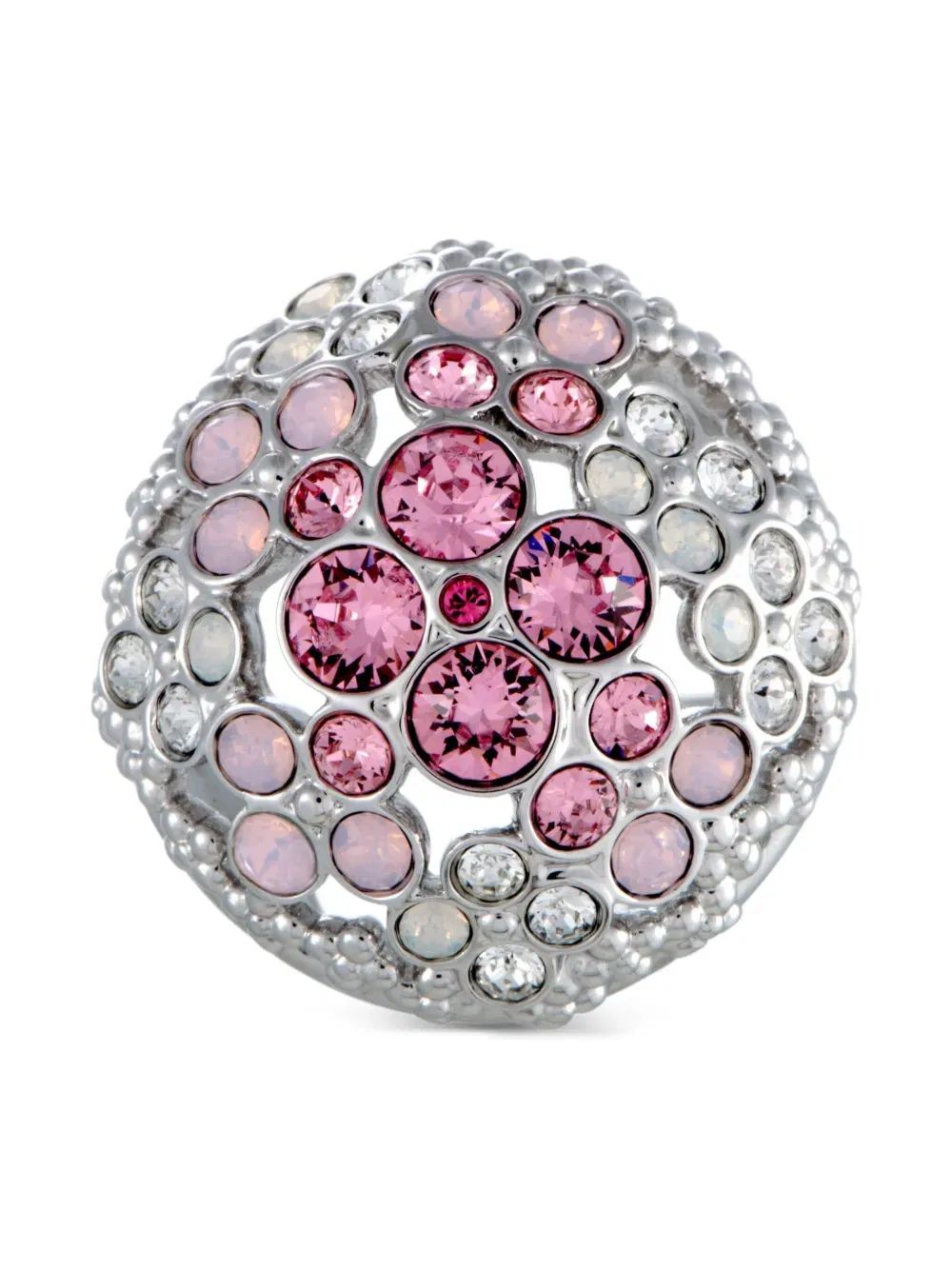 18K white gold Crystal Flower ring