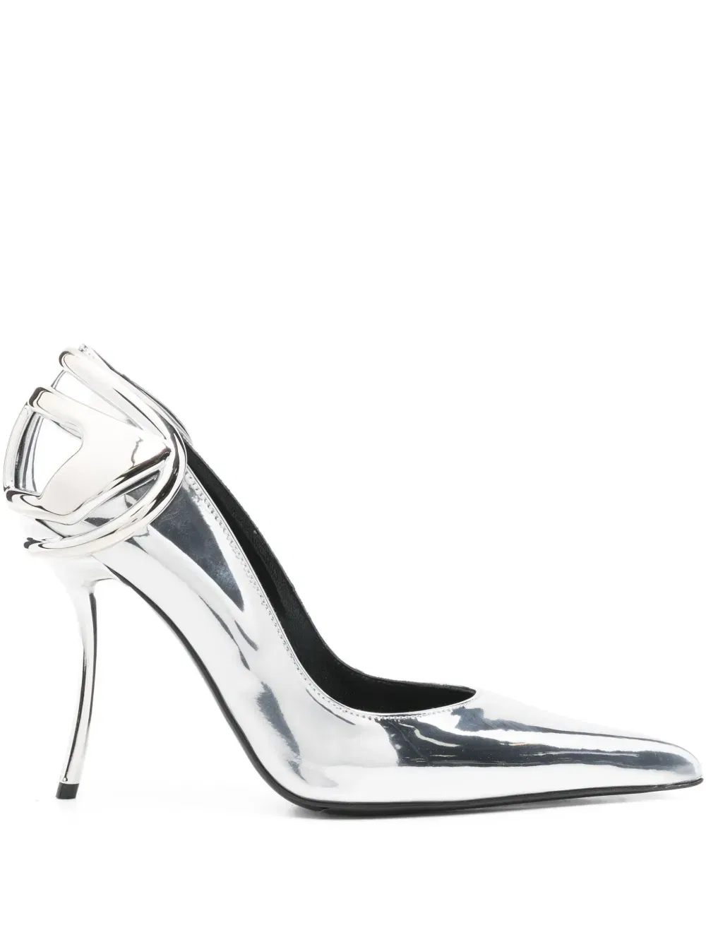 105mm pointed toe logo pumps