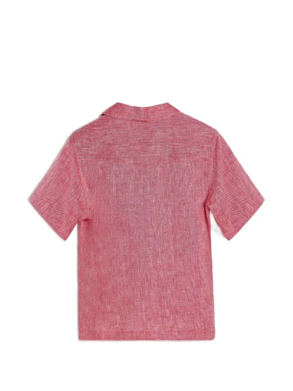 camp-collar linen short-sleeve shirt