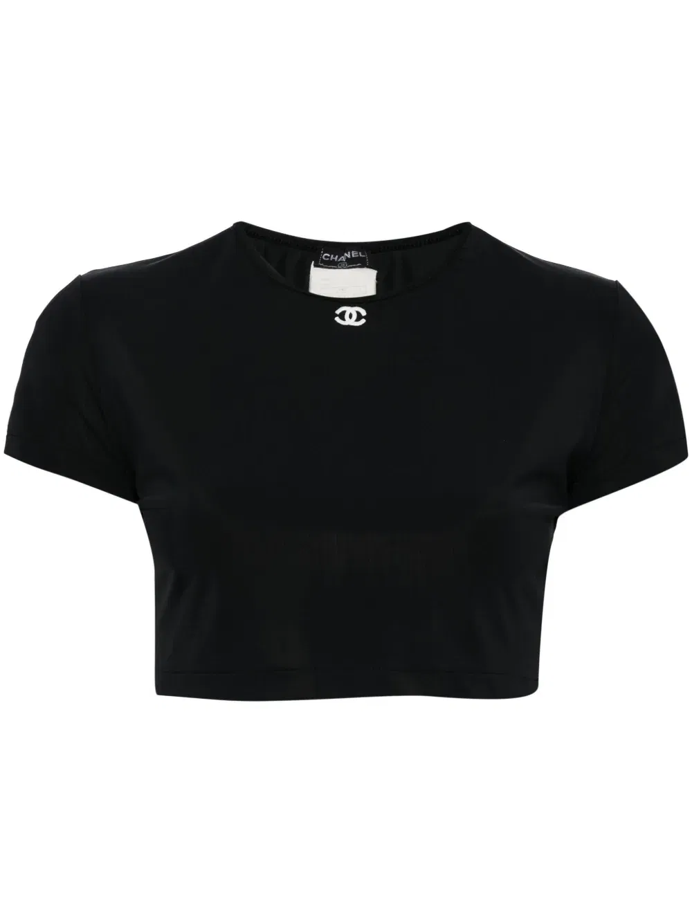1990-2000s CC-embroidered cropped T-Shirt