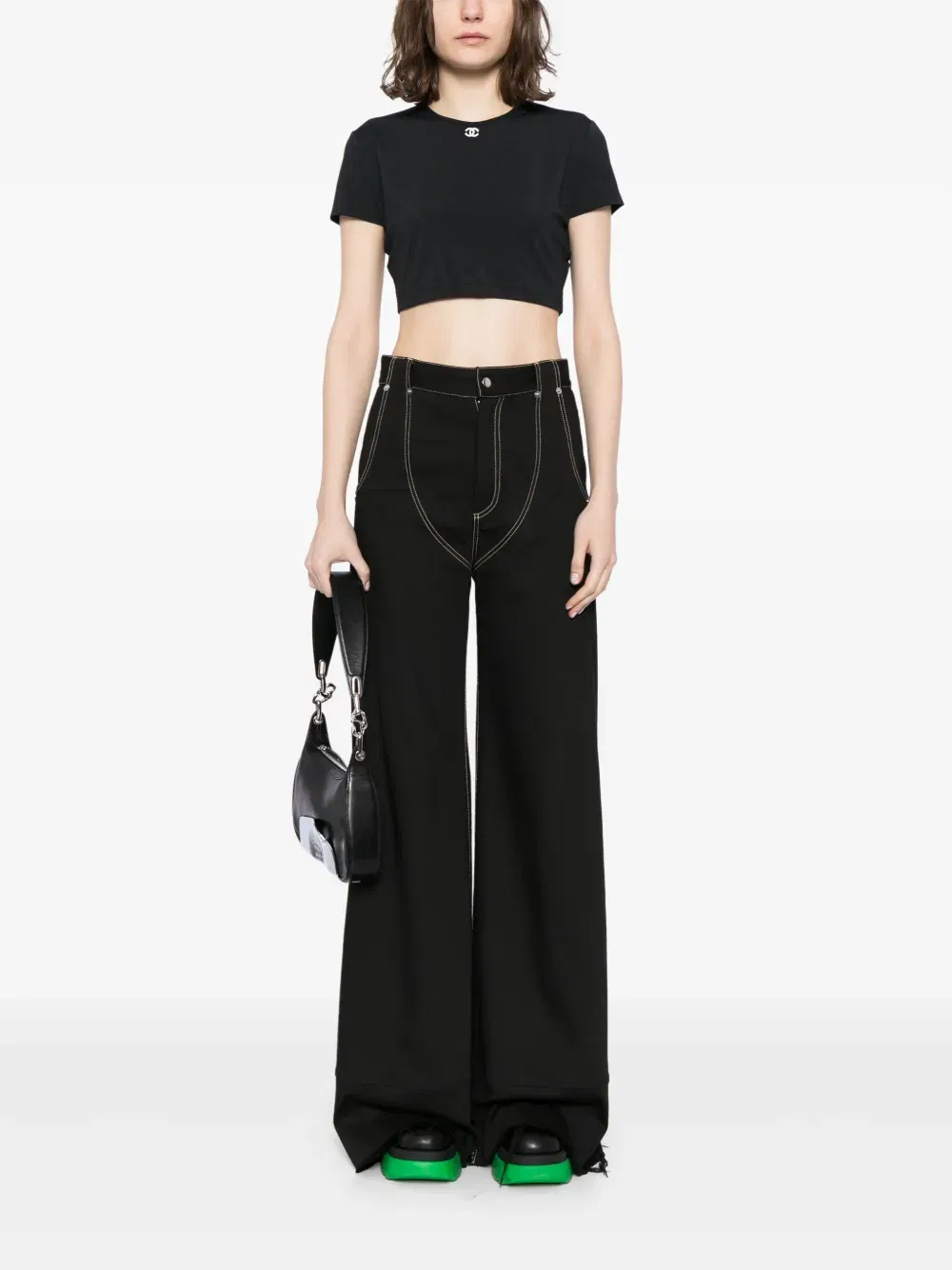 1990-2000s CC-embroidered cropped T-Shirt