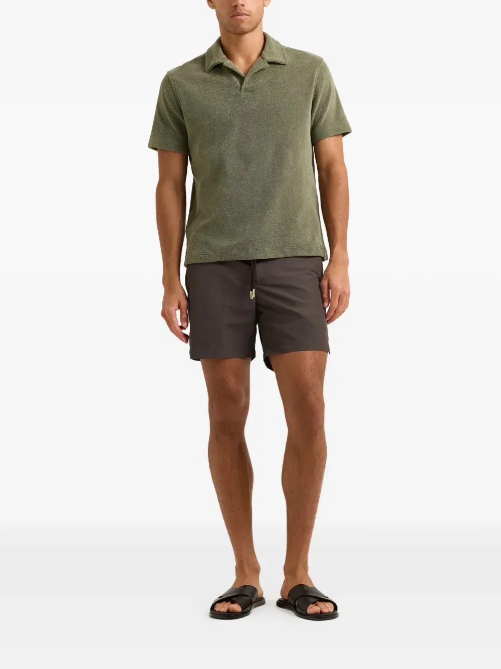 Terry Resort polo-collar top
