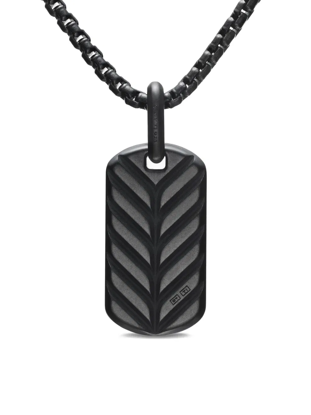 sterling silver Chevron diamond tag (27mm)