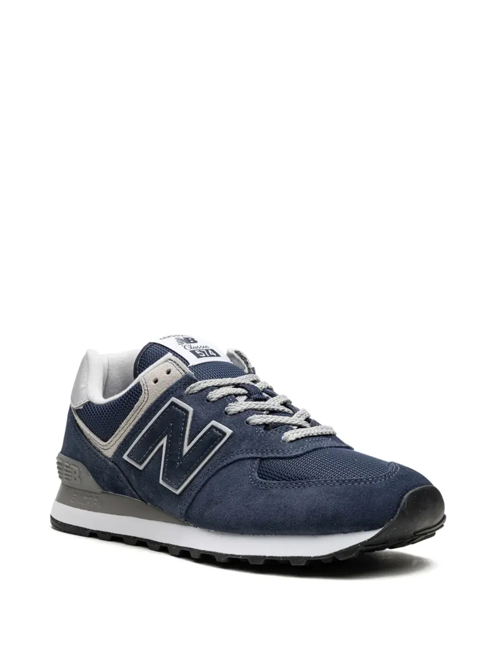 574 logo-patch suede sneakers