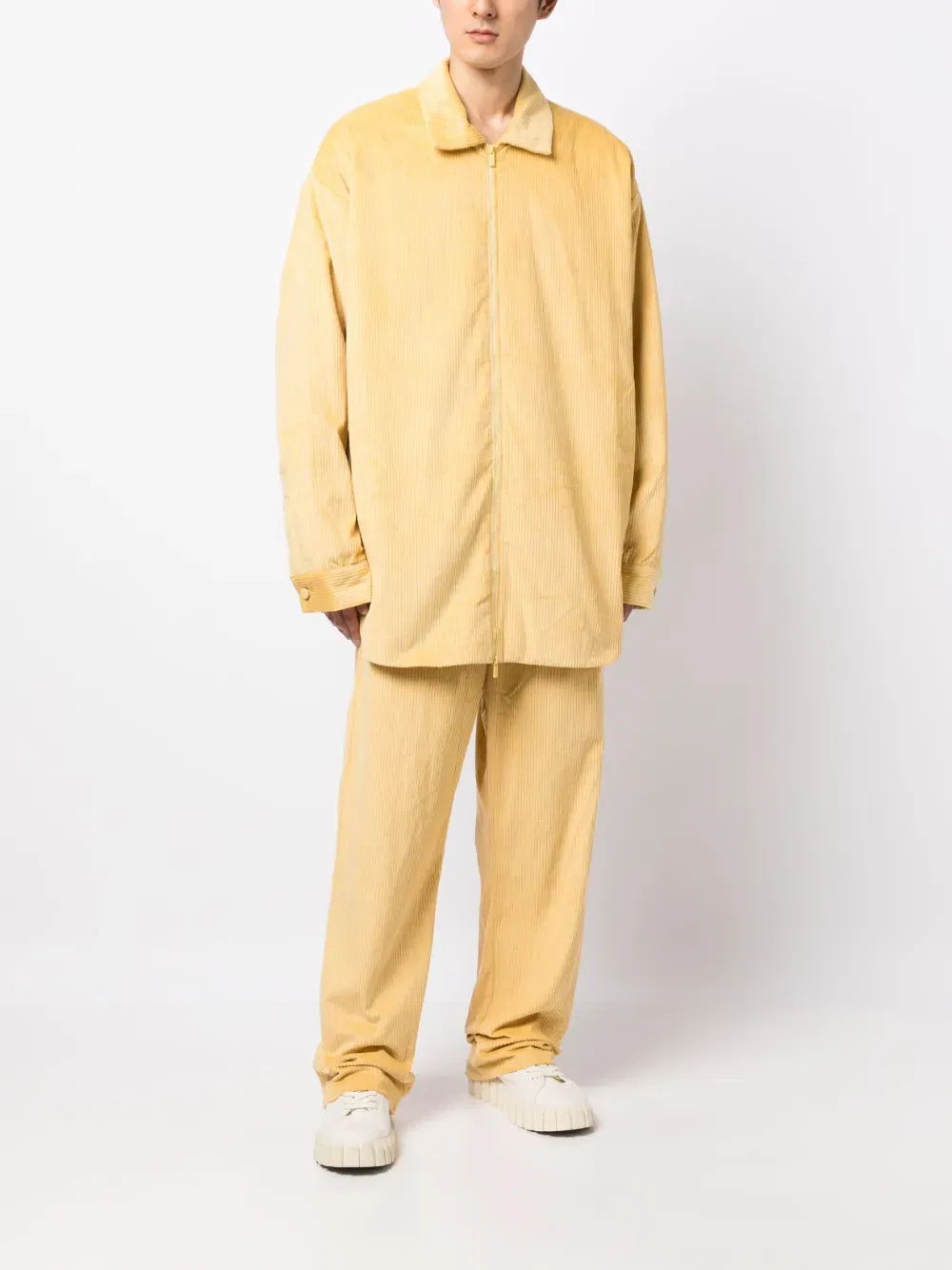 drawstring corduroy track pants